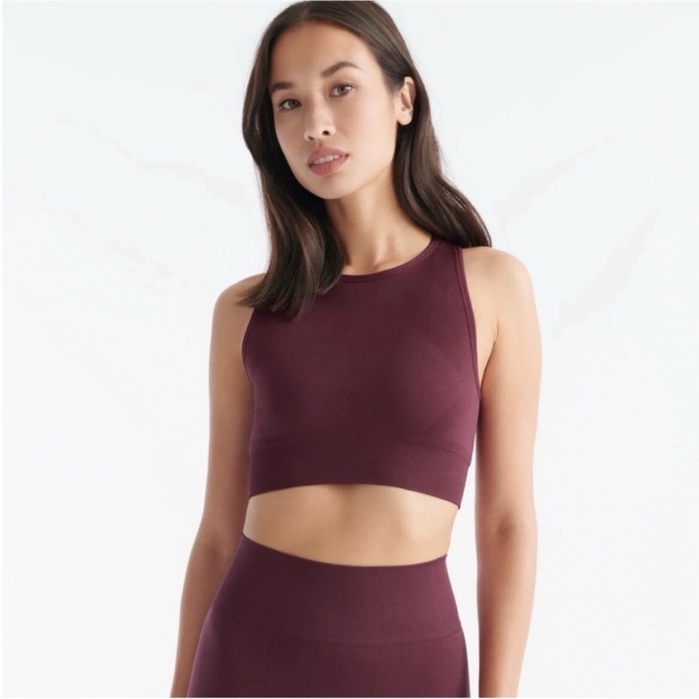 KNIX Women's Good-to-Go High Neck Racerback Sports Bra - Burgundy, Large
